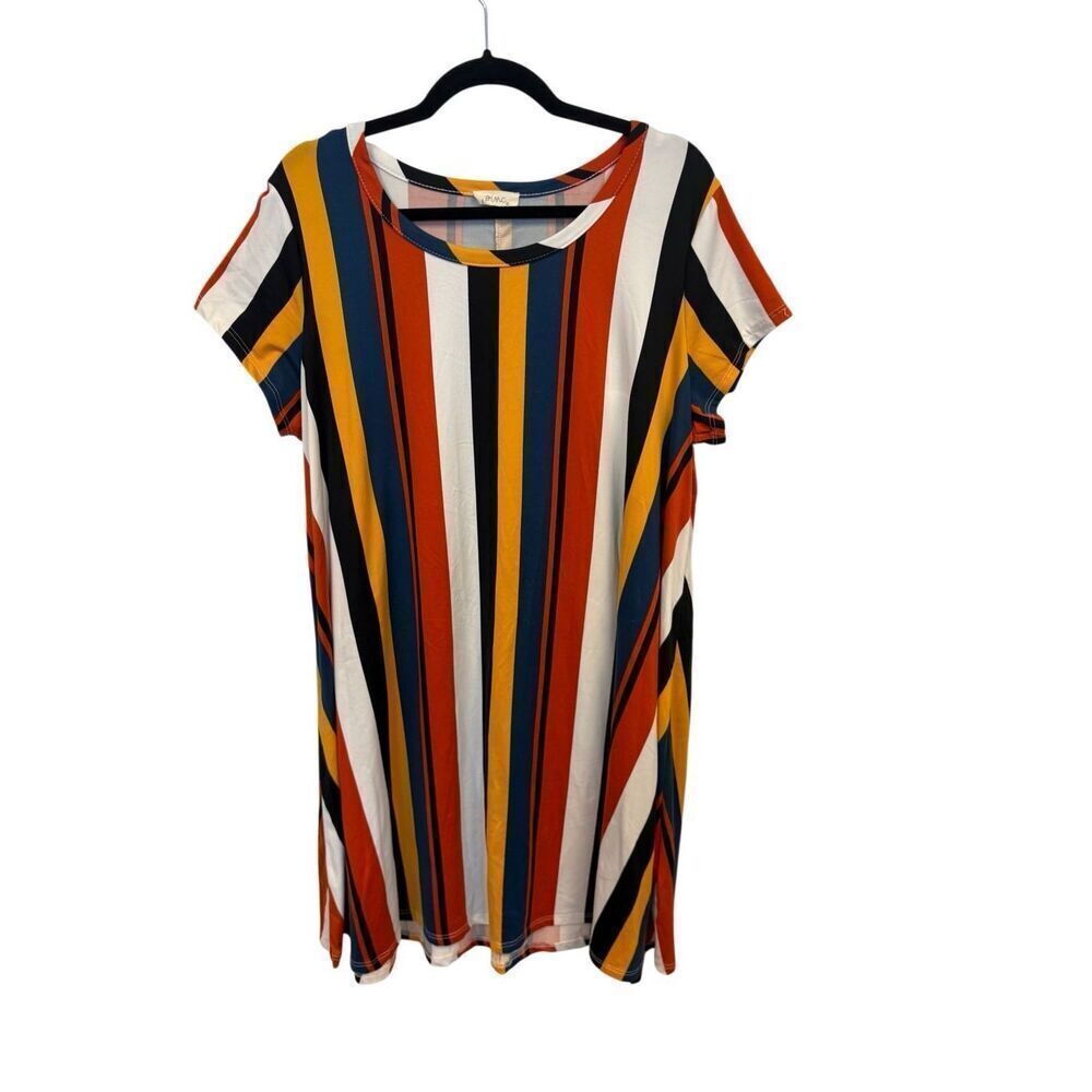 Striped Short Sleeve Shirt Dress